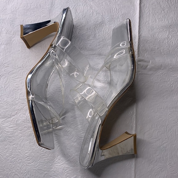 Guess Lavali Clear/Metallic Strap Sandals - Picture 3 of 6